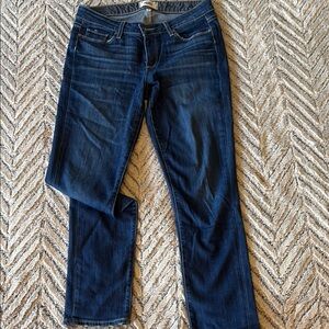 PAIGE Dark Blue Straight Leg Jeans